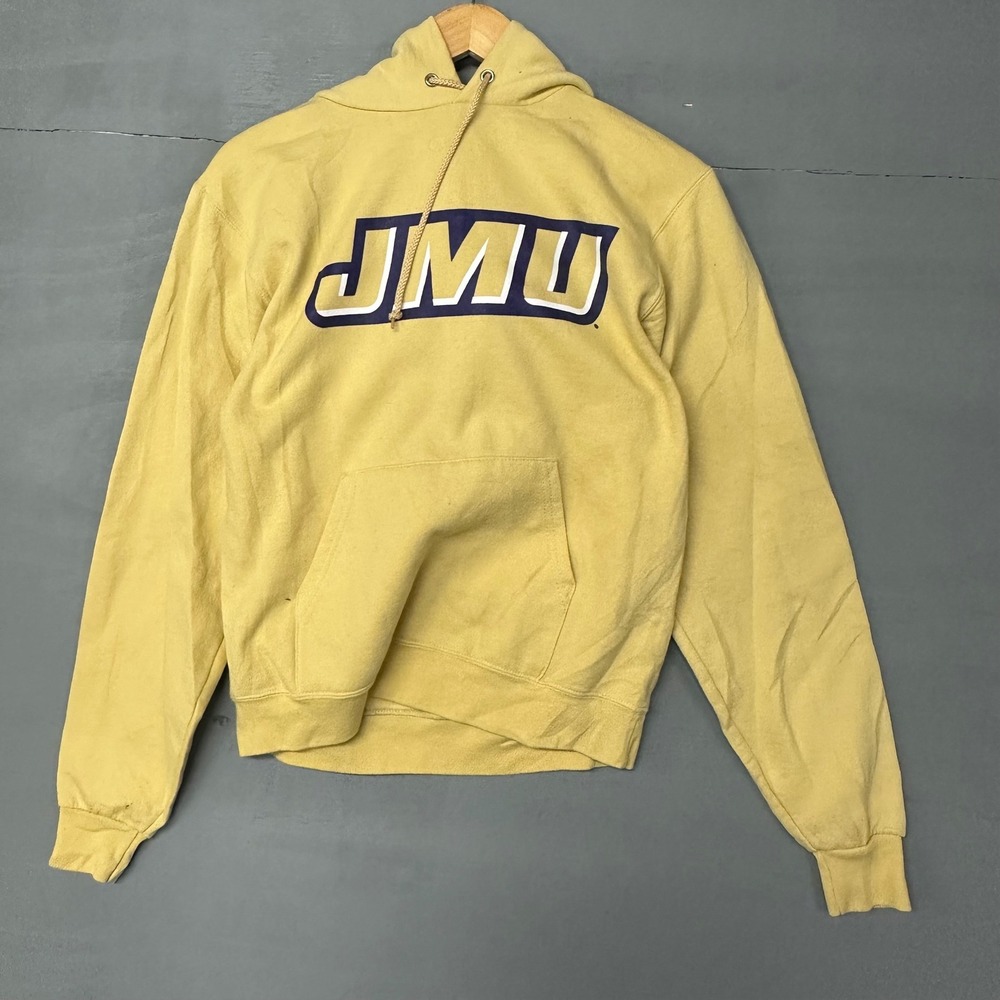 Champion JMU Dukes Pullover Hoodie Sweatshirt Yellow Size S - Picture 2 of 4
